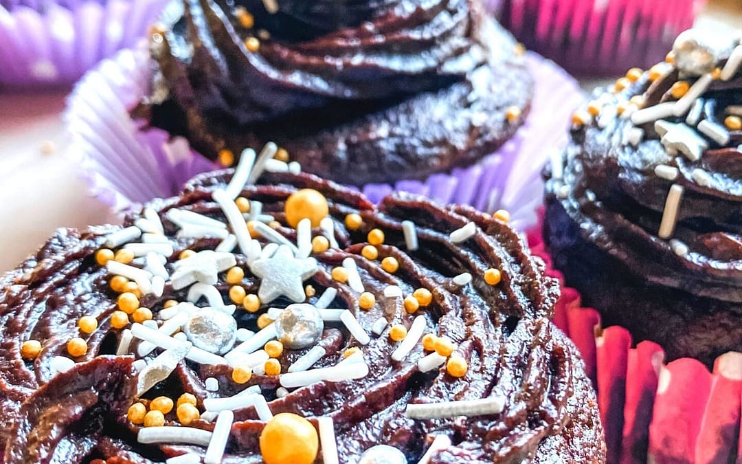 Nutella and Cranberry Paleo Mud Cupcakes with a Sugar Free Chocolate Icing