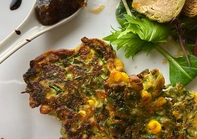 Corn, Kale and Coriander Fritters